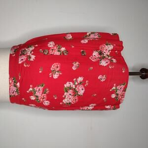 NWT Band of Gypsies Women's Red Floral Skirt Size Small